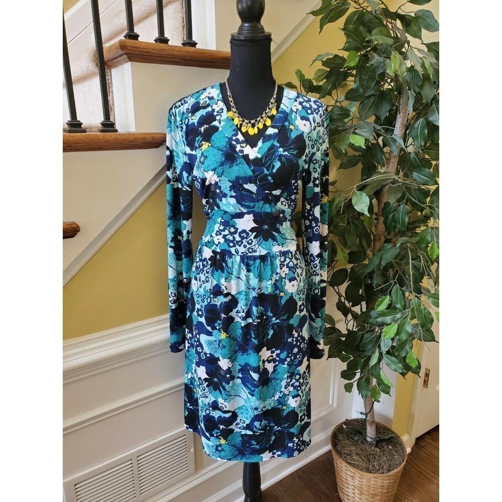 Alfani Faux Wrap Dress SZ Small- Necklace Included